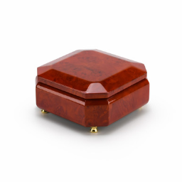 Astonishing 18 Note Beveled Octagonal Wood Classic Style Music Jewelry Box